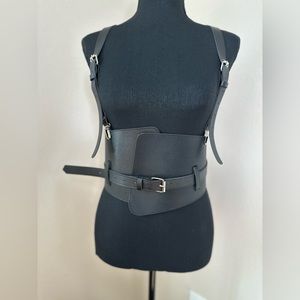 Women's Leather Waist Belt with Straps